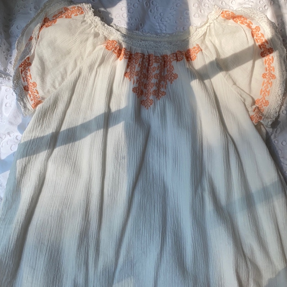 Gap Kids Vanilla Bean and Peach Blouse